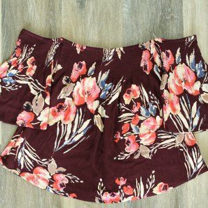 Off The Shoulder Flowy Floral Shirt